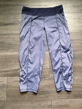 Lucy Womens Get Going Capri Pants Cropped Blue Activewear Size Small